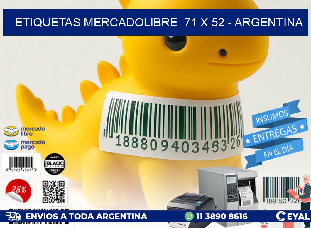 ETIQUETAS MERCADOLIBRE  71 x 52 – ARGENTINA