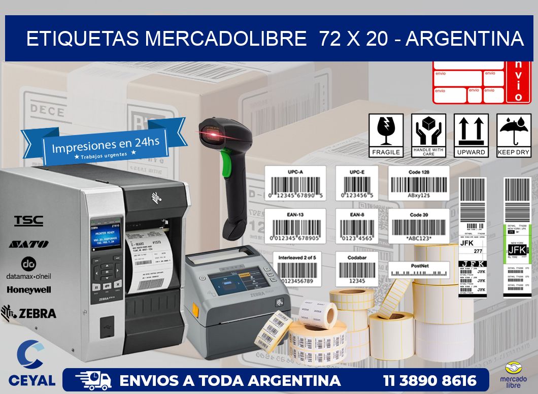 ETIQUETAS MERCADOLIBRE  72 x 20 – ARGENTINA