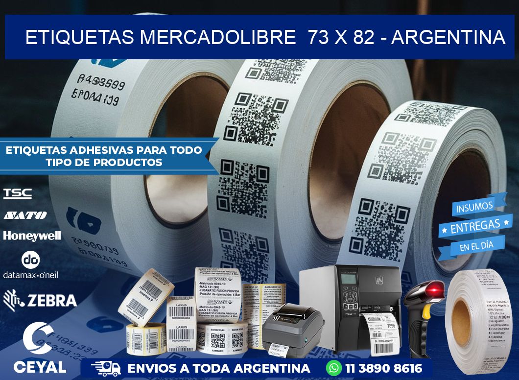 ETIQUETAS MERCADOLIBRE  73 x 82 - ARGENTINA