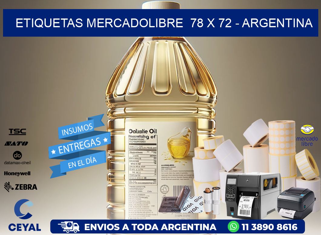 ETIQUETAS MERCADOLIBRE  78 x 72 - ARGENTINA