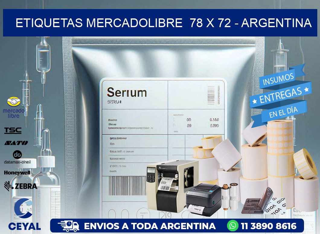 ETIQUETAS MERCADOLIBRE  78 x 72 – ARGENTINA