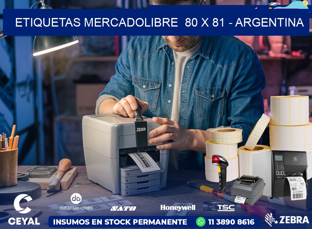 ETIQUETAS MERCADOLIBRE  80 x 81 - ARGENTINA