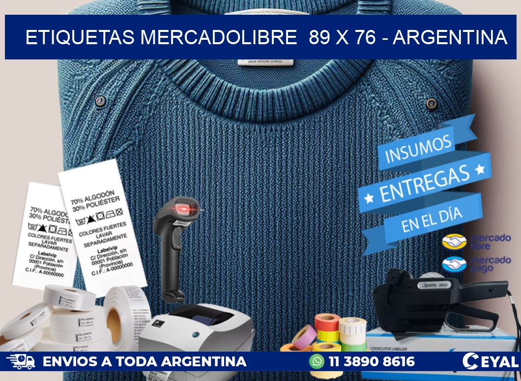 ETIQUETAS MERCADOLIBRE  89 x 76 – ARGENTINA