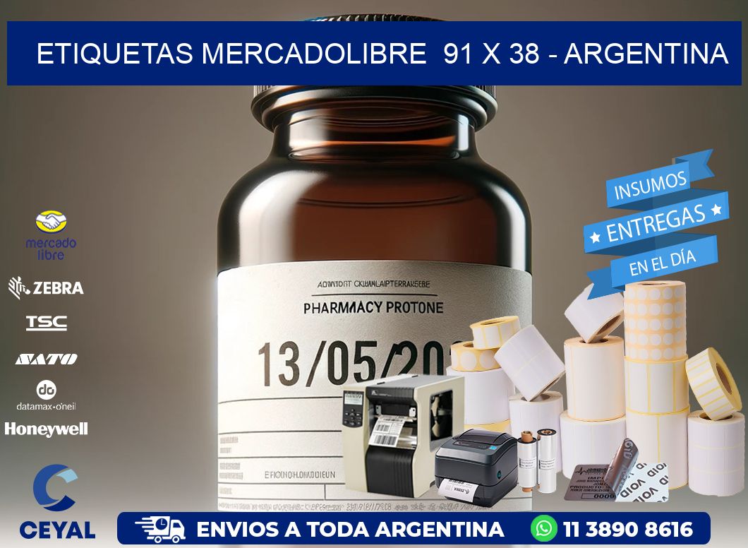 ETIQUETAS MERCADOLIBRE  91 x 38 – ARGENTINA