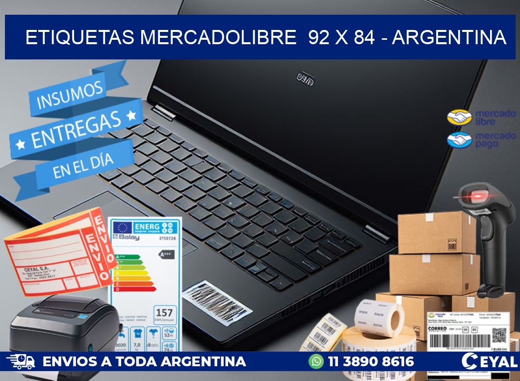 ETIQUETAS MERCADOLIBRE  92 x 84 - ARGENTINA