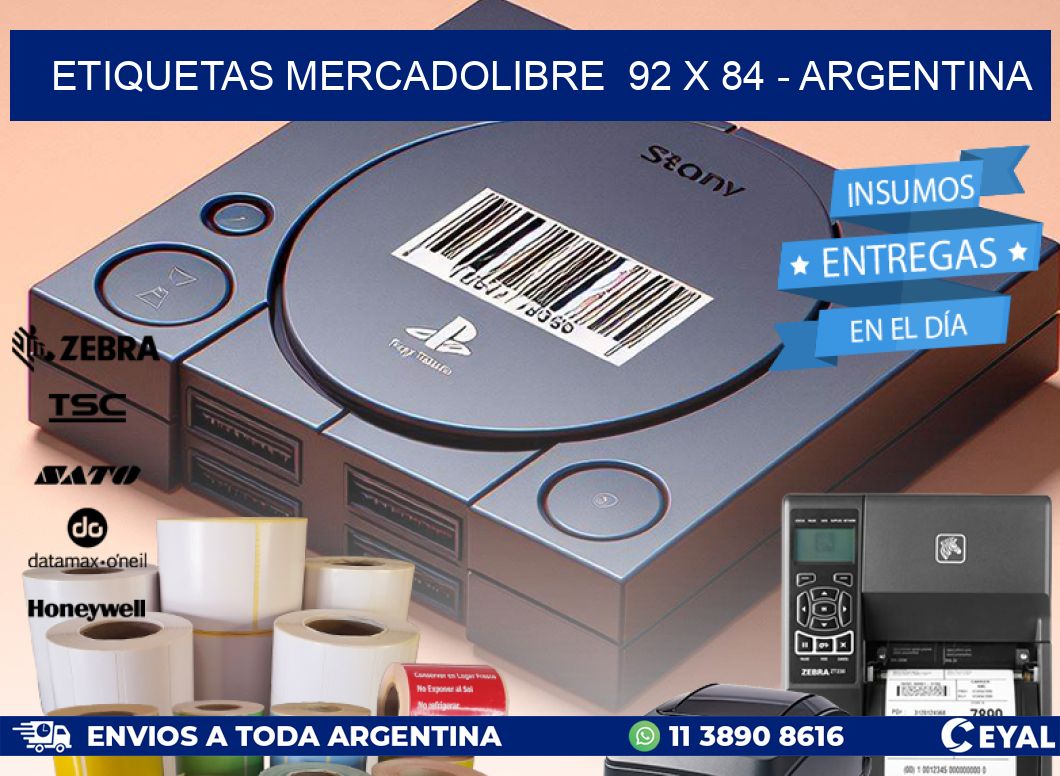 ETIQUETAS MERCADOLIBRE  92 x 84 - ARGENTINA