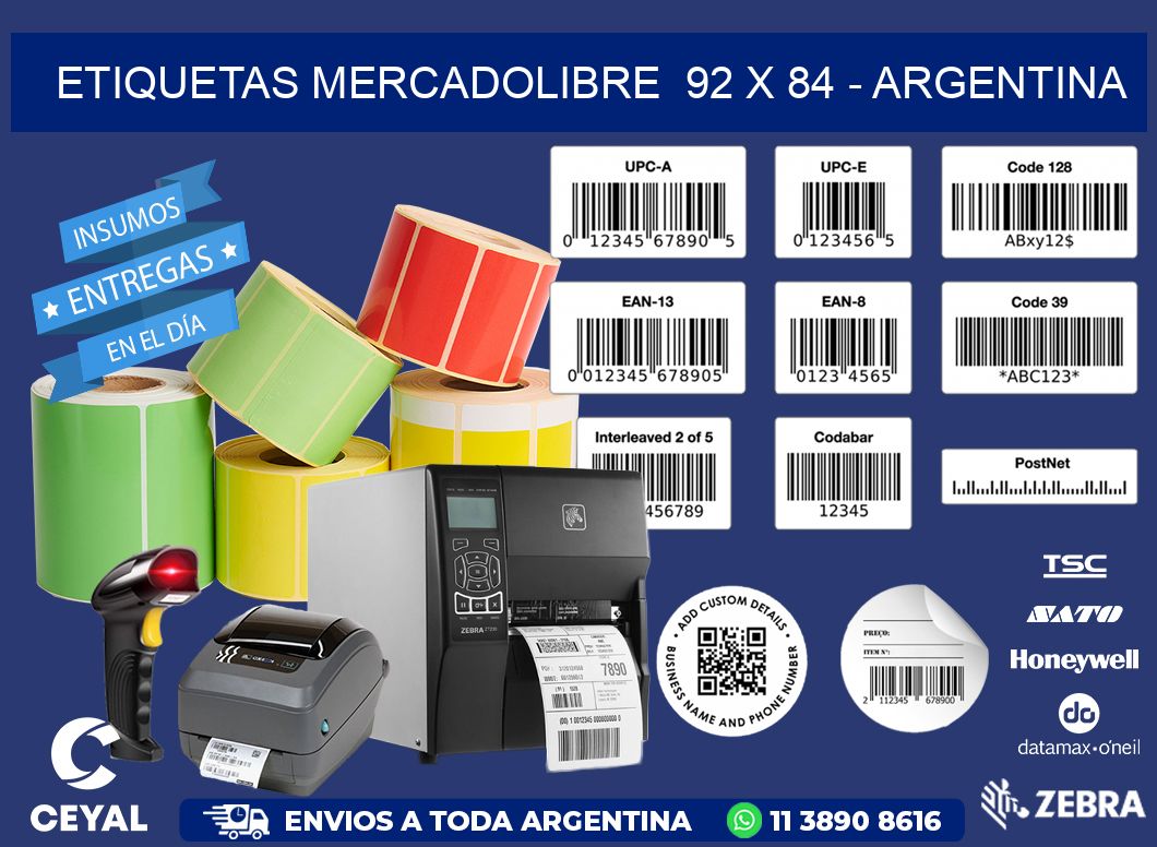 ETIQUETAS MERCADOLIBRE  92 x 84 - ARGENTINA