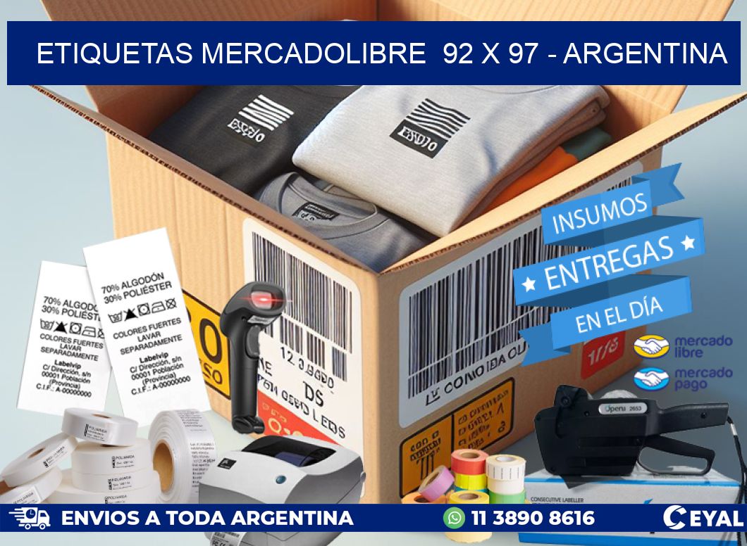 ETIQUETAS MERCADOLIBRE  92 x 97 – ARGENTINA