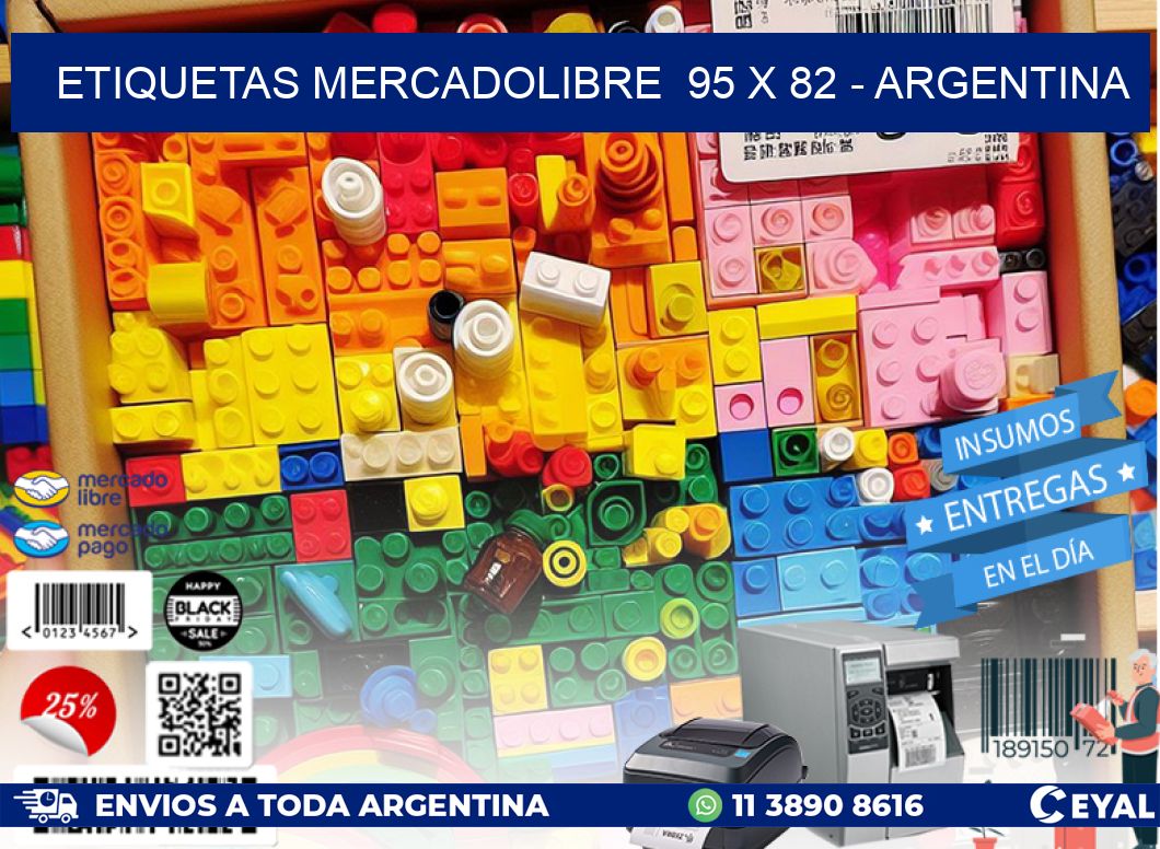 ETIQUETAS MERCADOLIBRE  95 x 82 - ARGENTINA