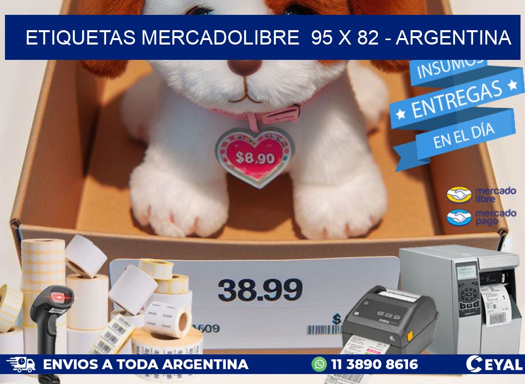 ETIQUETAS MERCADOLIBRE  95 x 82 - ARGENTINA