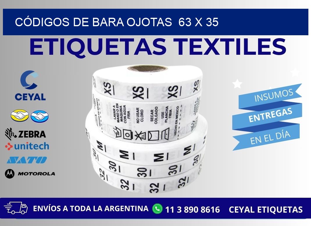 CÓDIGOS DE BARA OJOTAS  63 x 35