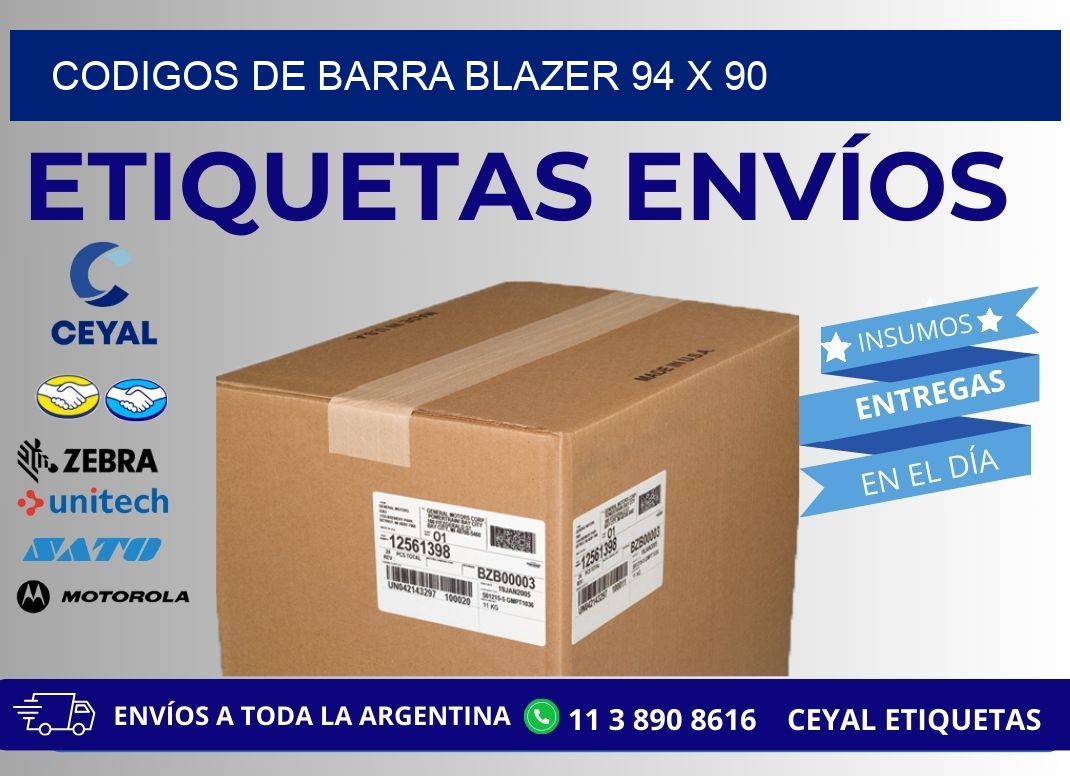 CODIGOS DE BARRA BLAZER 94 x 90