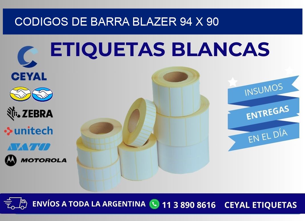 CODIGOS DE BARRA BLAZER 94 x 90