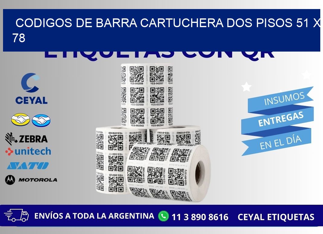 CODIGOS DE BARRA CARTUCHERA DOS PISOS 51 x 78