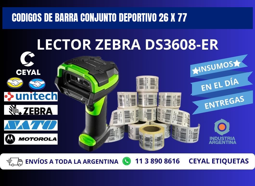 CODIGOS DE BARRA CONJUNTO DEPORTIVO 26 x 77