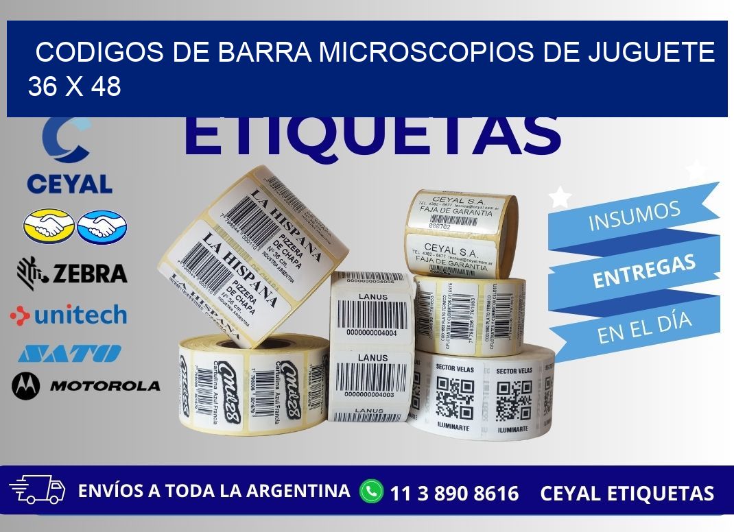 CODIGOS DE BARRA MICROSCOPIOS DE JUGUETE 36 x 48