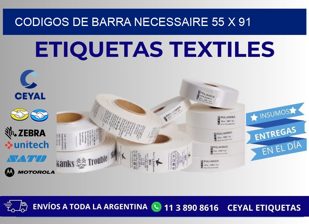 CODIGOS DE BARRA NECESSAIRE 55 x 91