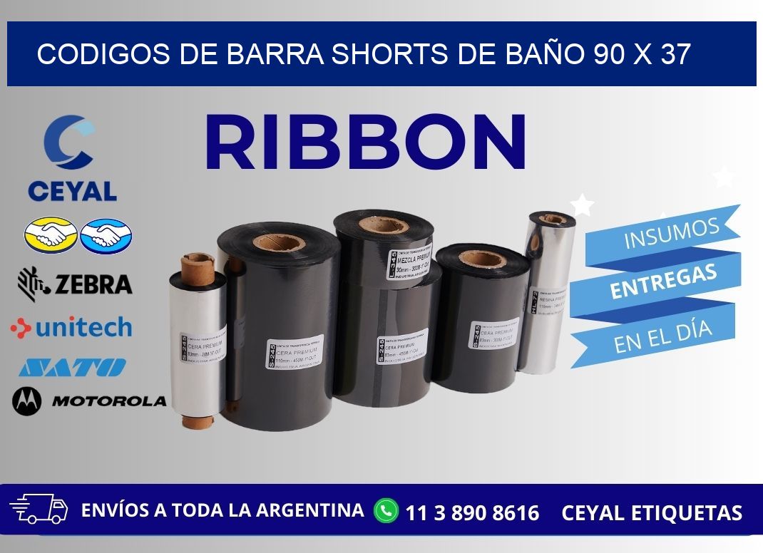 CODIGOS DE BARRA SHORTS DE BAÑO 90 x 37