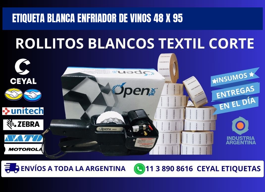 ETIQUETA BLANCA ENFRIADOR DE VINOS 48 x 95