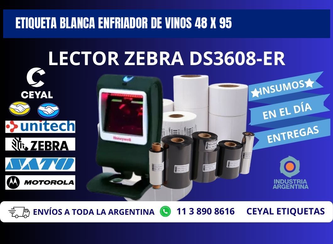 ETIQUETA BLANCA ENFRIADOR DE VINOS 48 x 95