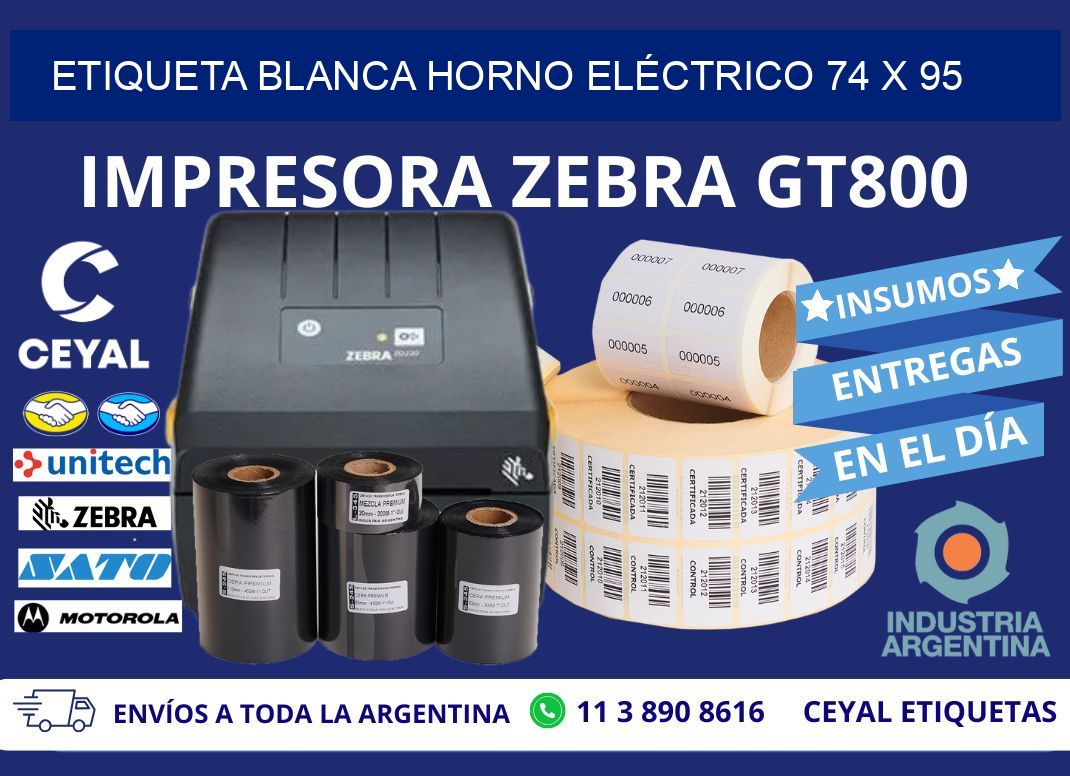 ETIQUETA BLANCA HORNO ELÉCTRICO 74 x 95