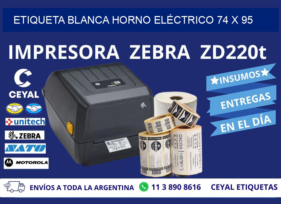 ETIQUETA BLANCA HORNO ELÉCTRICO 74 x 95