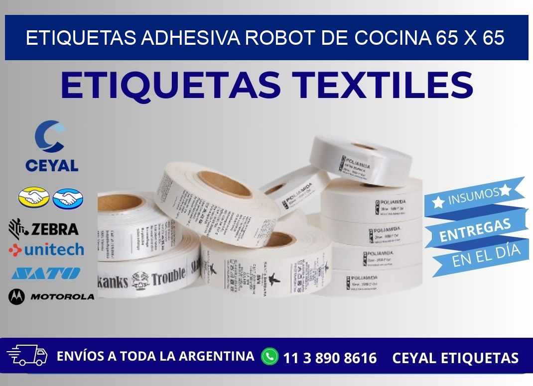 ETIQUETAS ADHESIVA ROBOT DE COCINA 65 x 65