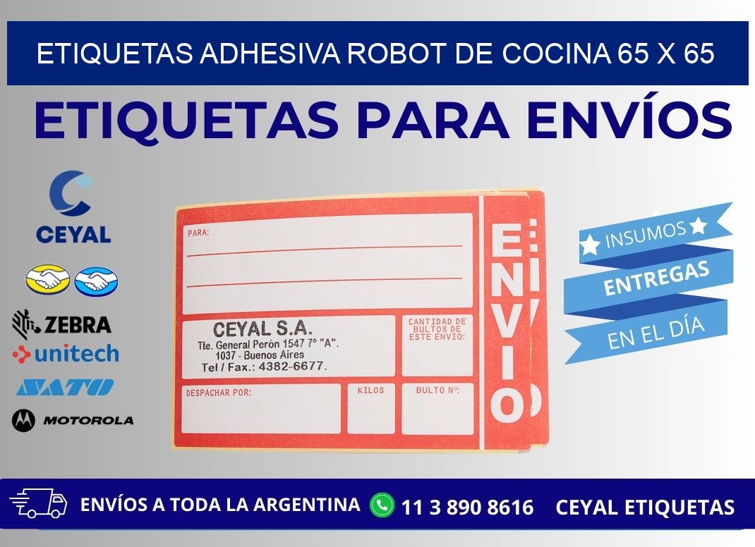 ETIQUETAS ADHESIVA ROBOT DE COCINA 65 x 65