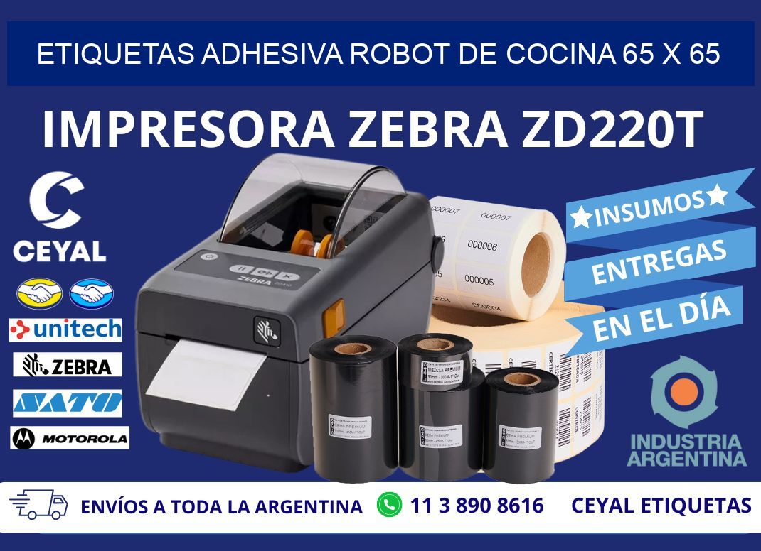 ETIQUETAS ADHESIVA ROBOT DE COCINA 65 x 65