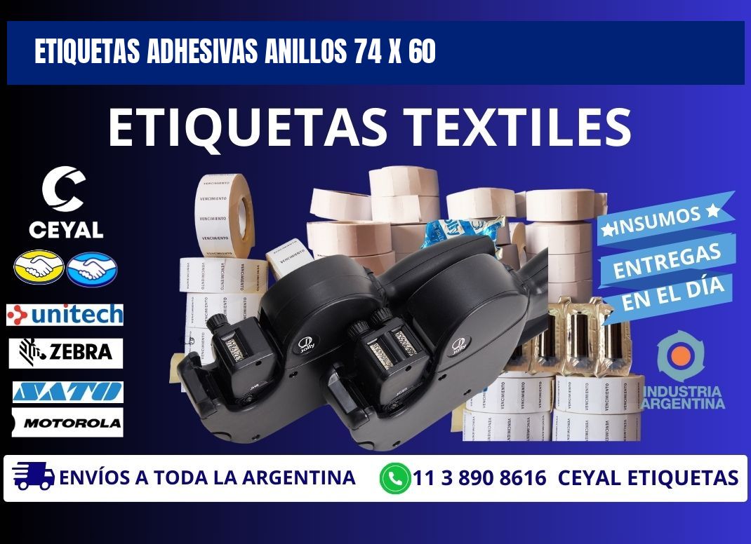 ETIQUETAS ADHESIVAS ANILLOS 74 x 60