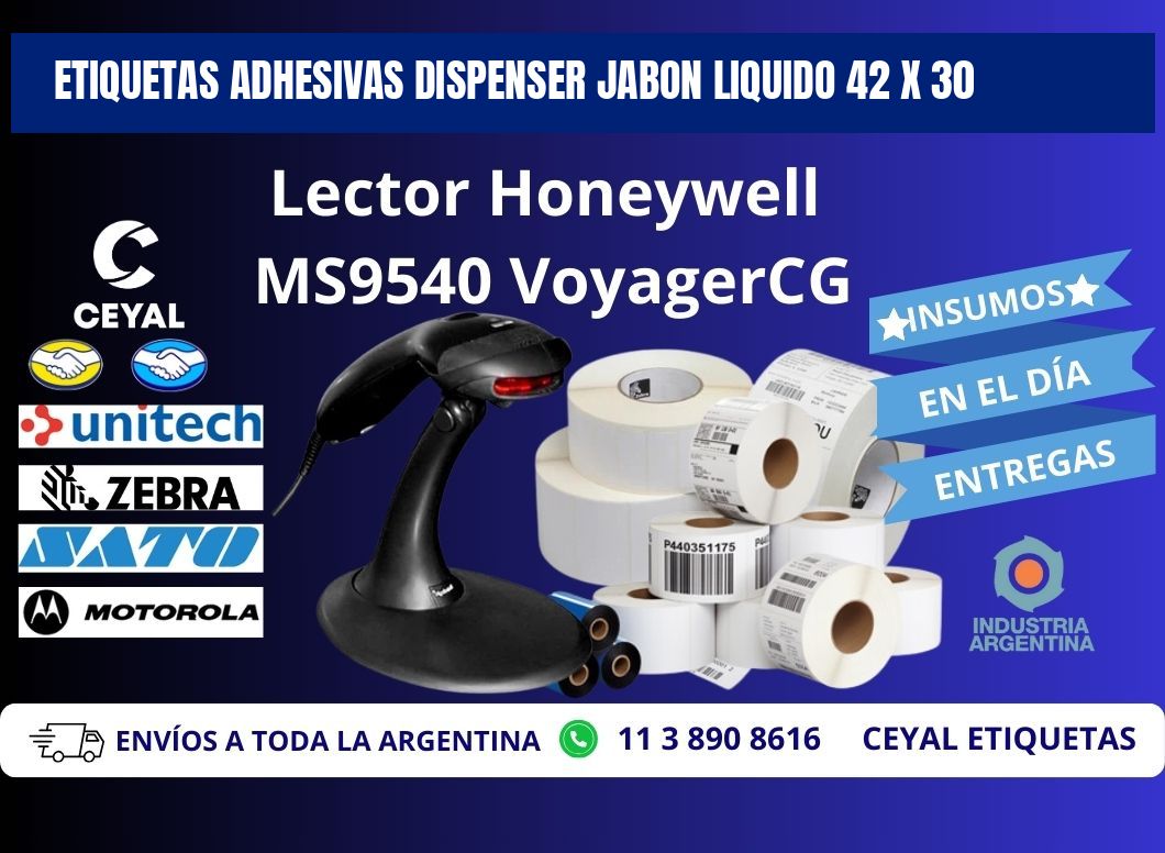 ETIQUETAS ADHESIVAS DISPENSER JABON LIQUIDO 42 x 30