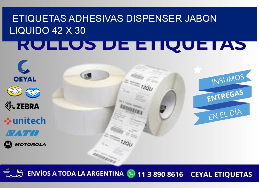 ETIQUETAS ADHESIVAS DISPENSER JABON LIQUIDO 42 x 30