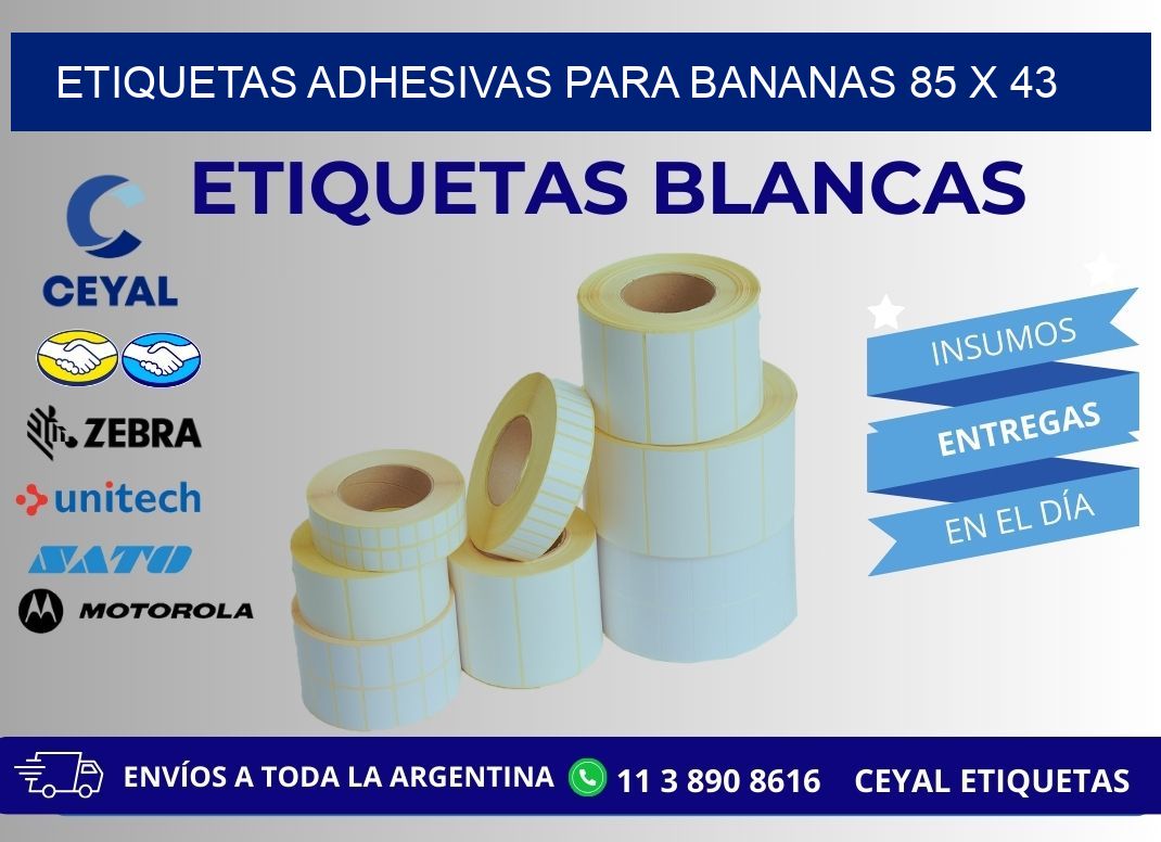 ETIQUETAS ADHESIVAS PARA BANANAS 85 x 43