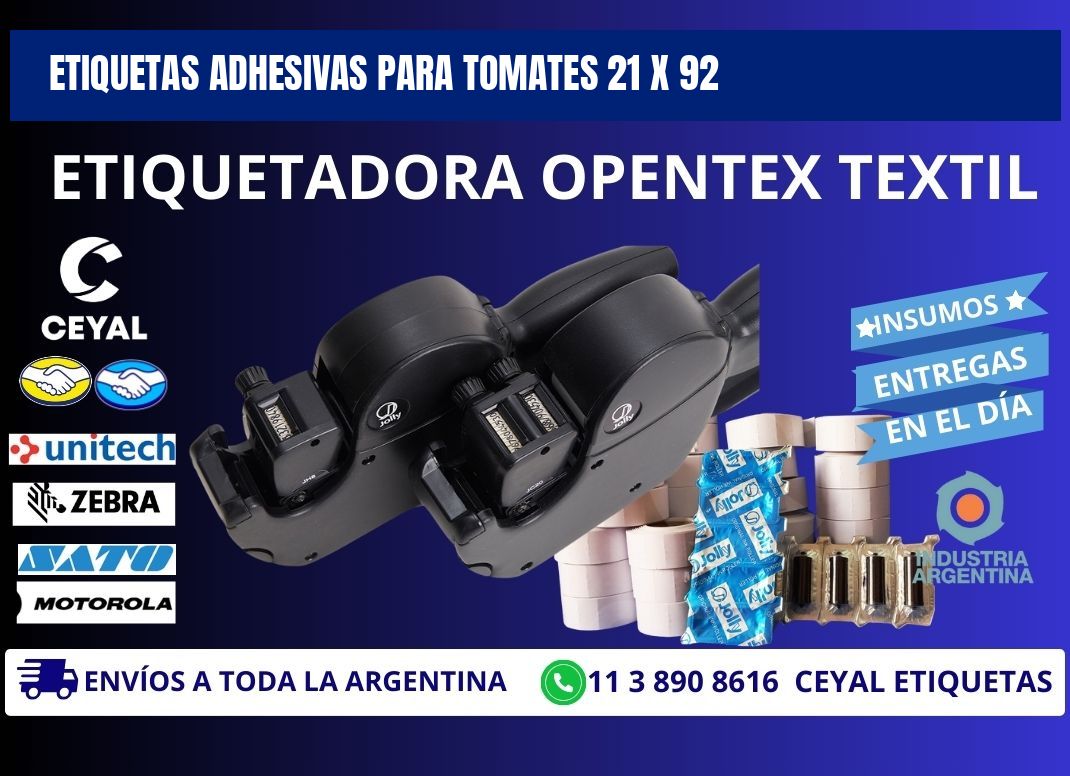 ETIQUETAS ADHESIVAS PARA TOMATES 21 x 92