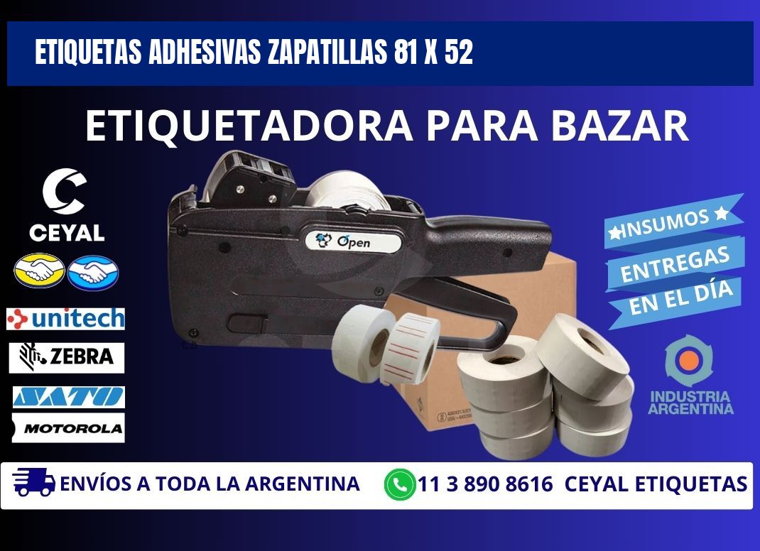 ETIQUETAS ADHESIVAS ZAPATILLAS 81 x 52