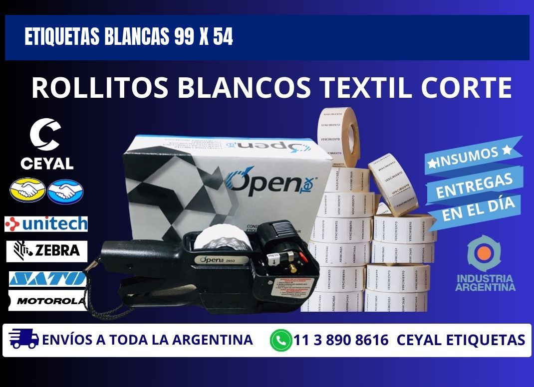 ETIQUETAS BLANCAS 99 x 54