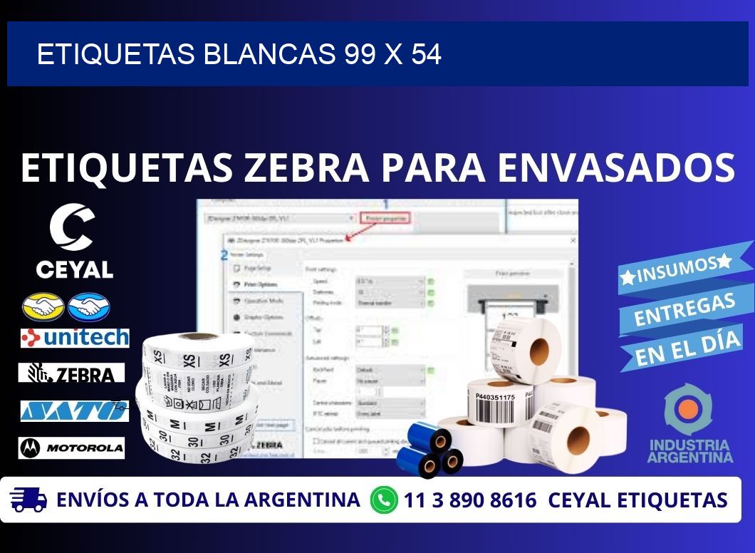 ETIQUETAS BLANCAS 99 x 54