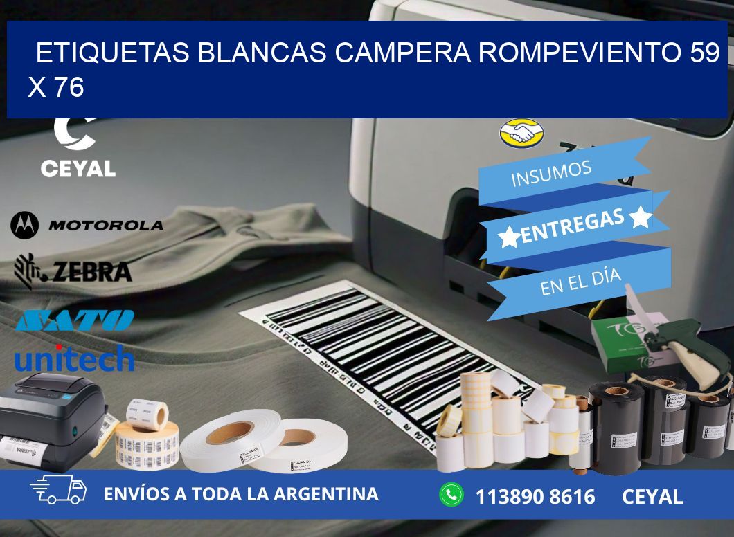 ETIQUETAS BLANCAS CAMPERA ROMPEVIENTO 59 x 76