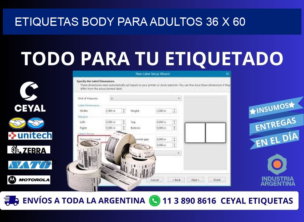 ETIQUETAS BODY PARA ADULTOS 36 x 60