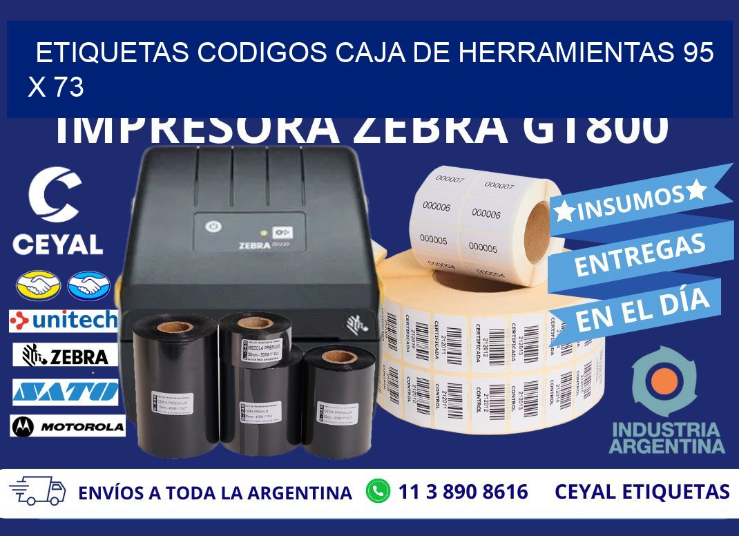 ETIQUETAS CODIGOS CAJA DE HERRAMIENTAS 95 x 73