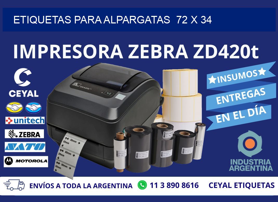 ETIQUETAS PARA ALPARGATAS  72 x 34