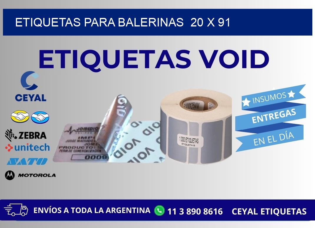 ETIQUETAS PARA BALERINAS  20 x 91