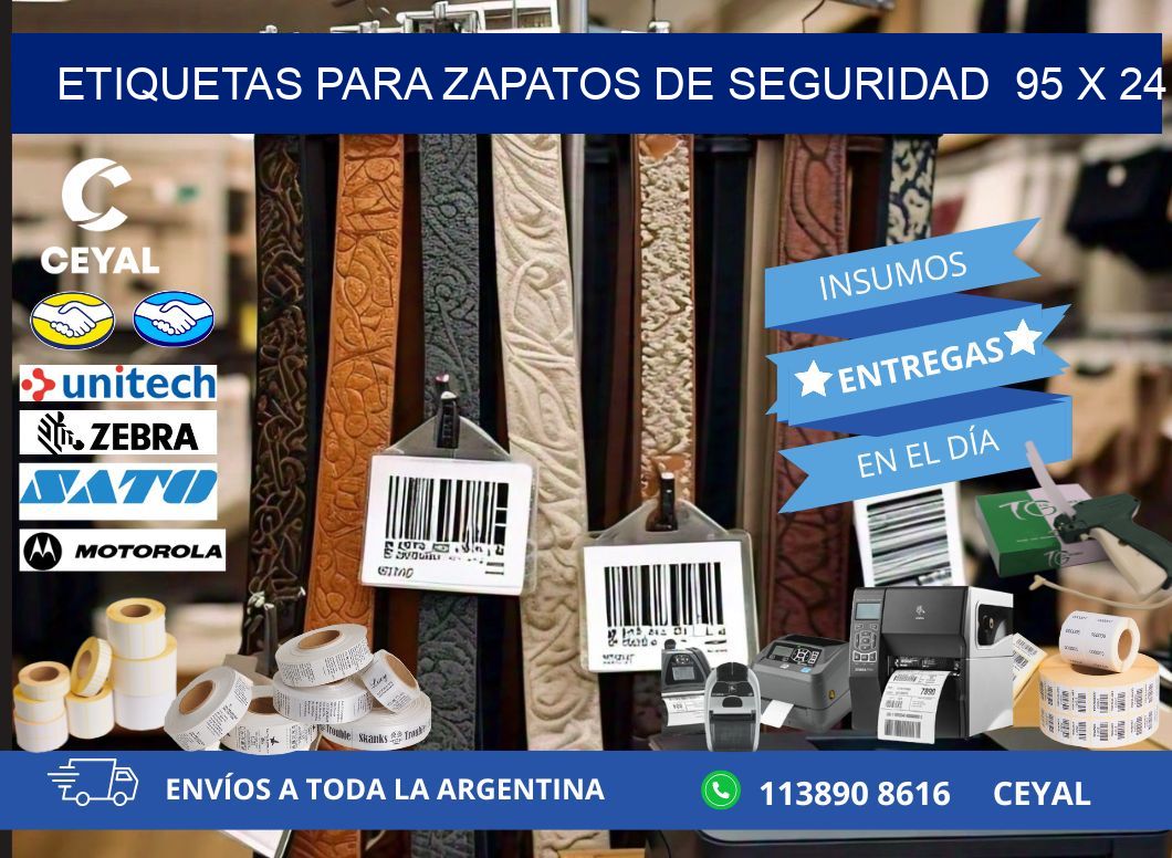 ETIQUETAS PARA ZAPATOS DE SEGURIDAD  95 x 24