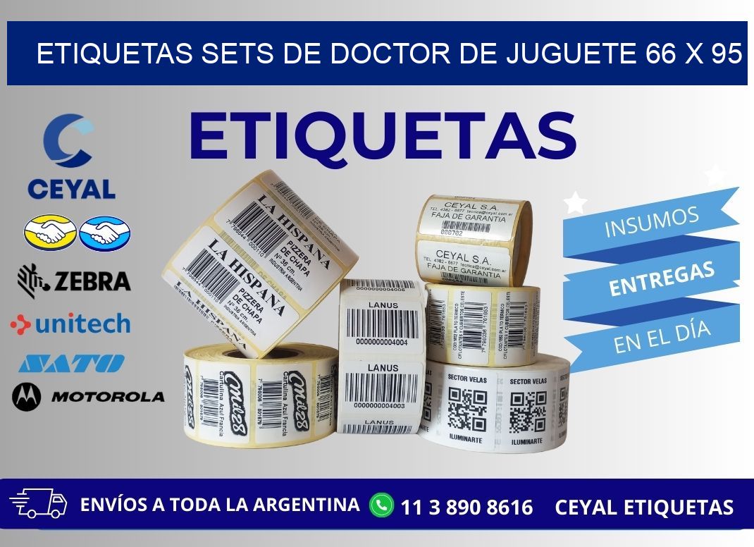 ETIQUETAS SETS DE DOCTOR DE JUGUETE 66 x 95