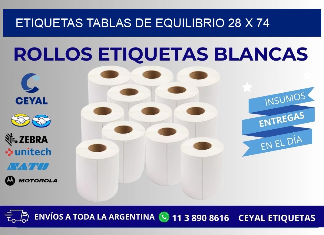 ETIQUETAS TABLAS DE EQUILIBRIO 28 x 74