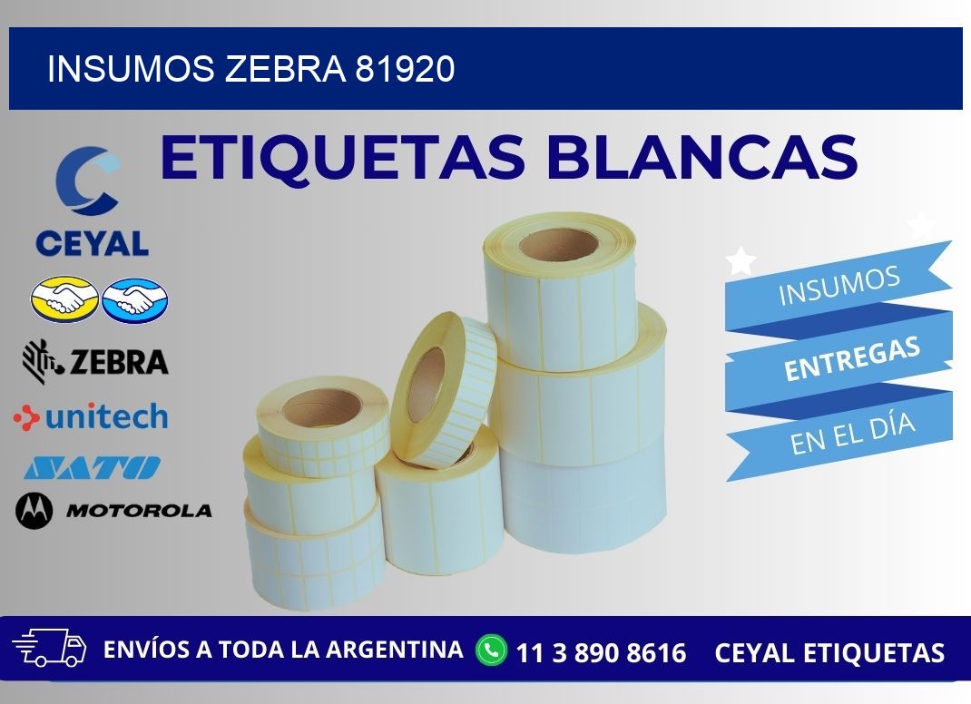 INSUMOS ZEBRA 81920