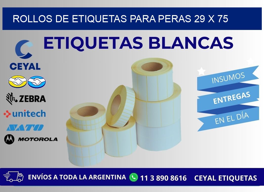 ROLLOS DE ETIQUETAS PARA PERAS 29 x 75